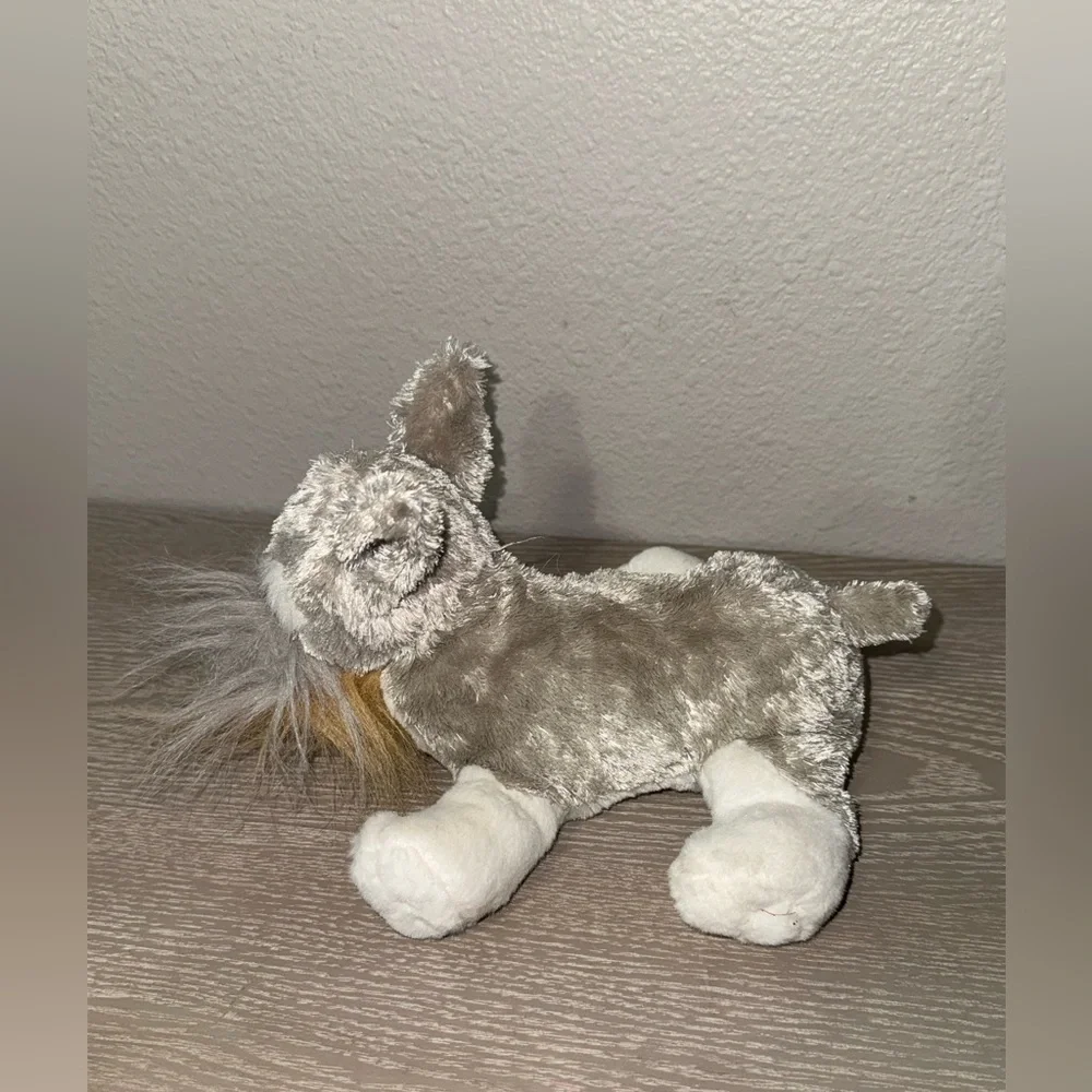 Plush Gray & White Schnauzer Dog GANZ Plush Stuffed Animal Webkinz - Picture 4 of 6